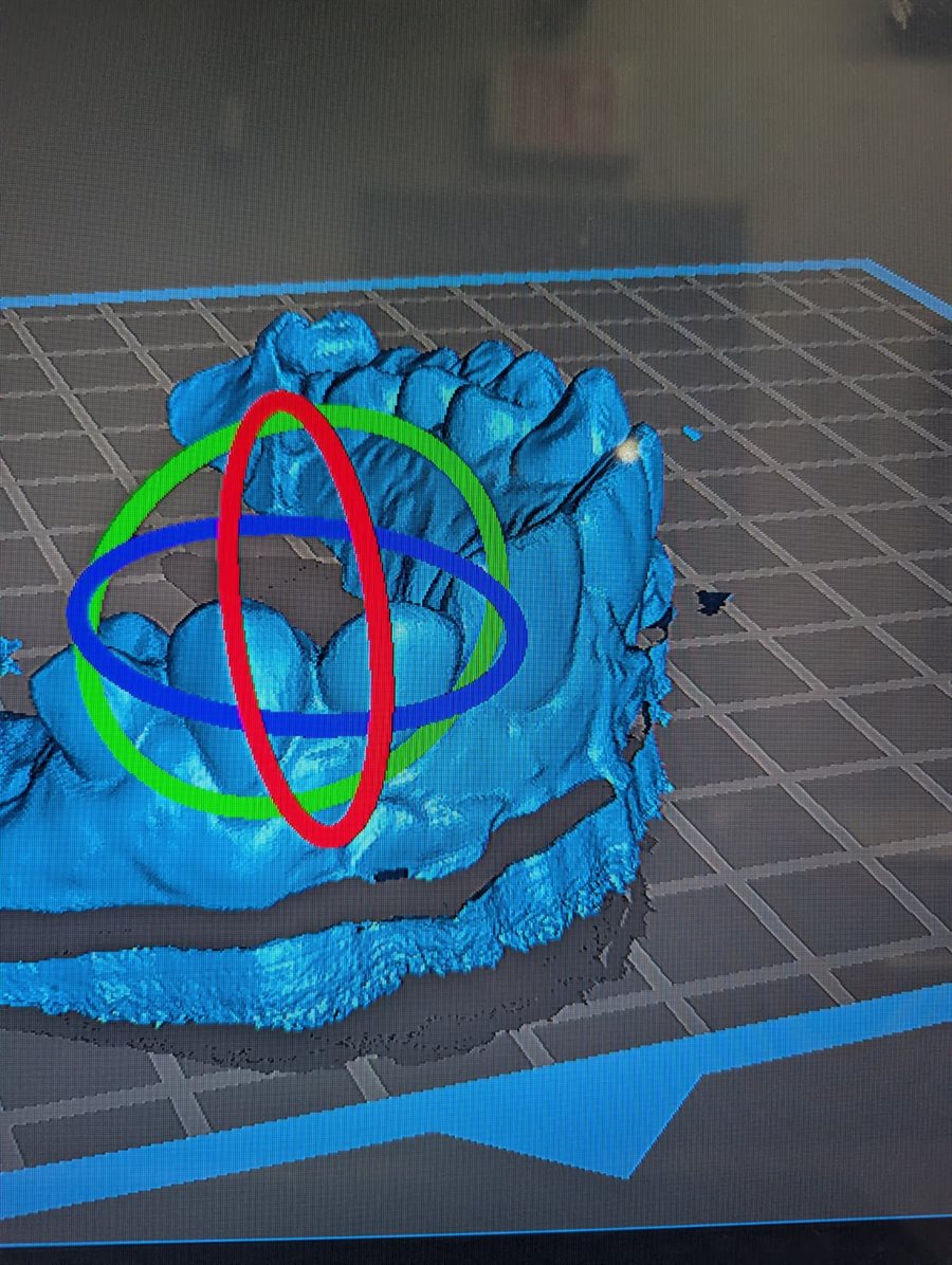 3D scan of a dental impression being checked during quality control