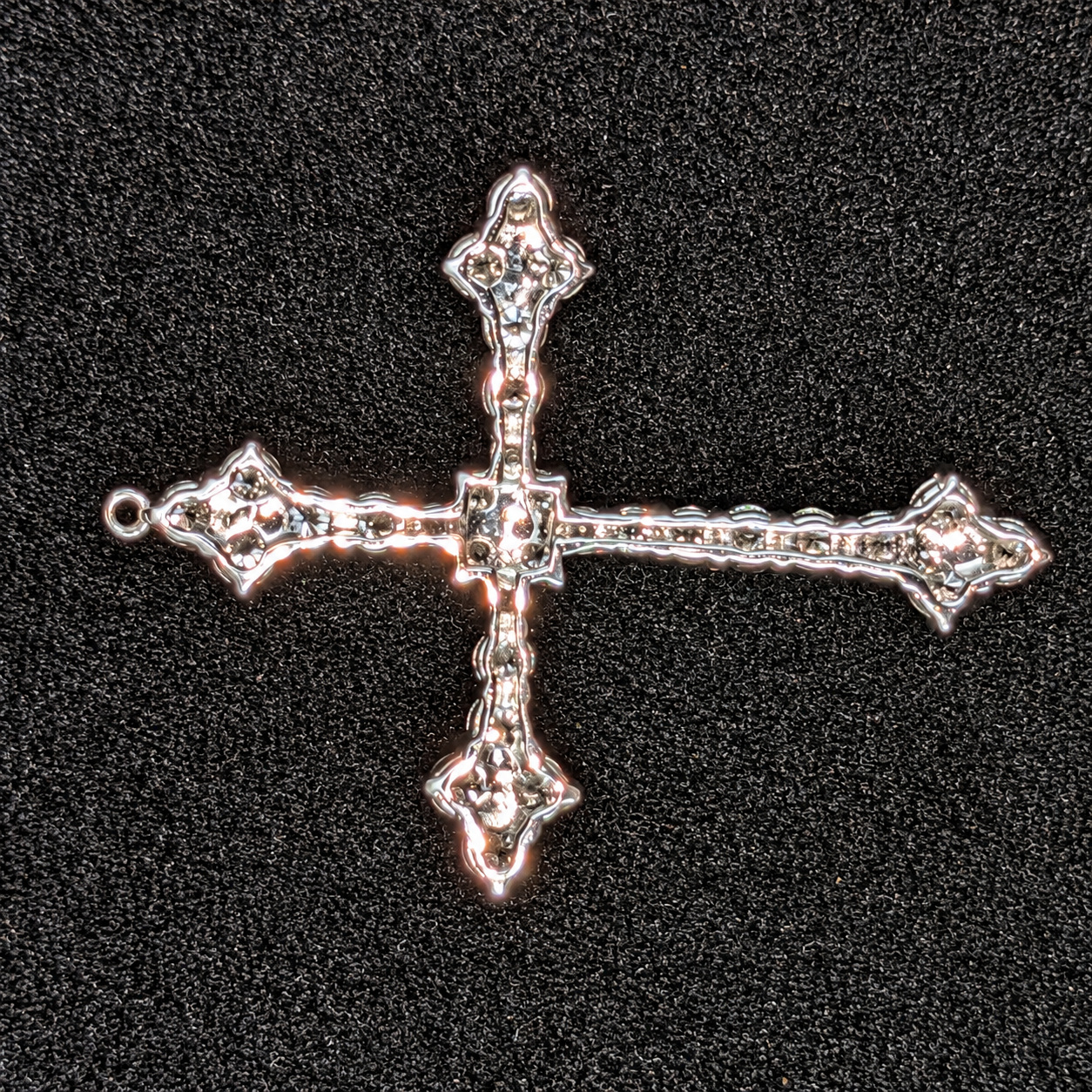 Back of 14K White Gold Diamond Cross Pendant